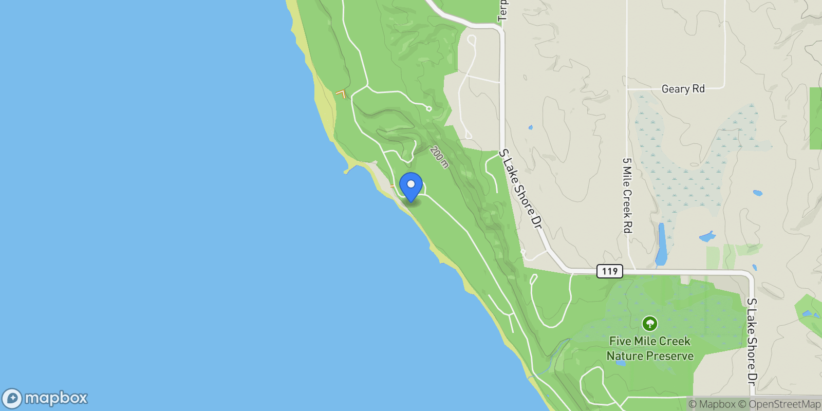 Map showing 5146 LOWER SHORE Drive, West Traverse Twp, MI 49740, Wequetonsing, Michigan, United States.
