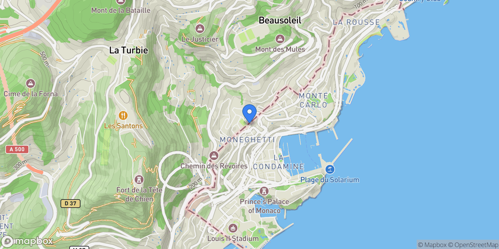 Map showing Monaco, Monaco.