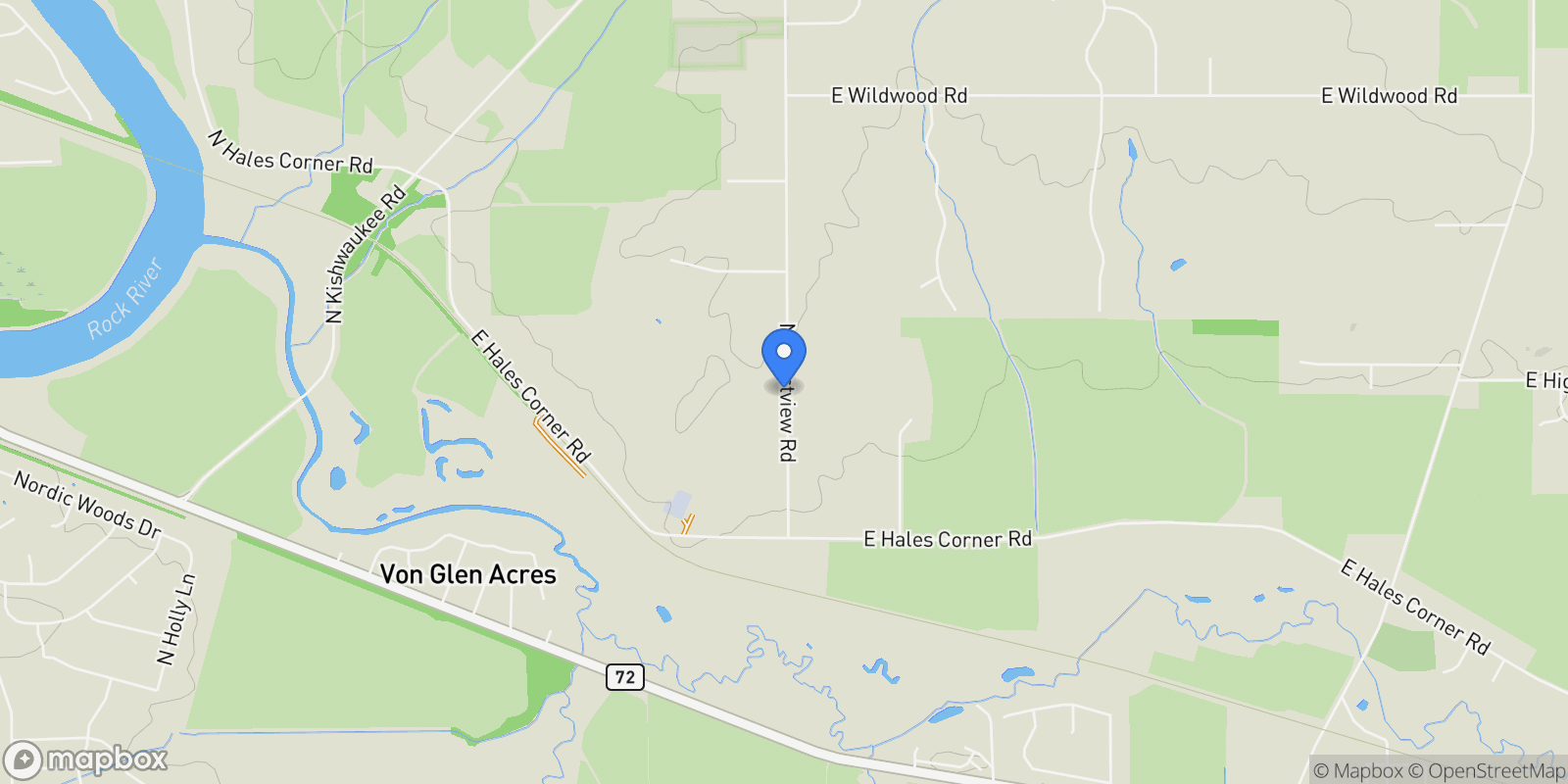 Map showing 7330 N Crestview Road, Stillman Valley, Illinois, United States.