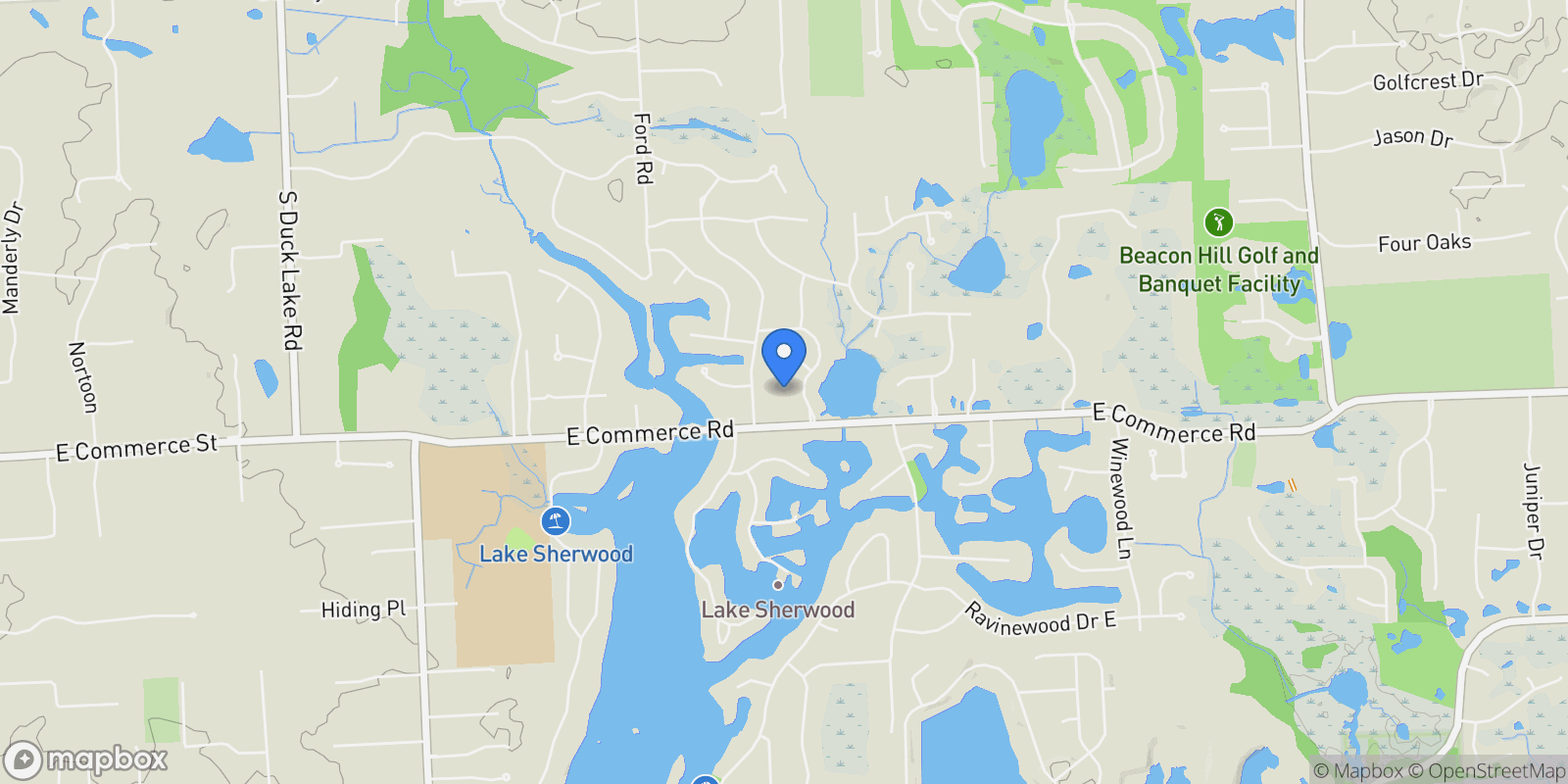 Map showing 5245 BUELL Drive, Commerce Twp, MI 48382, Commerce Charter Township, Michigan, United States.
