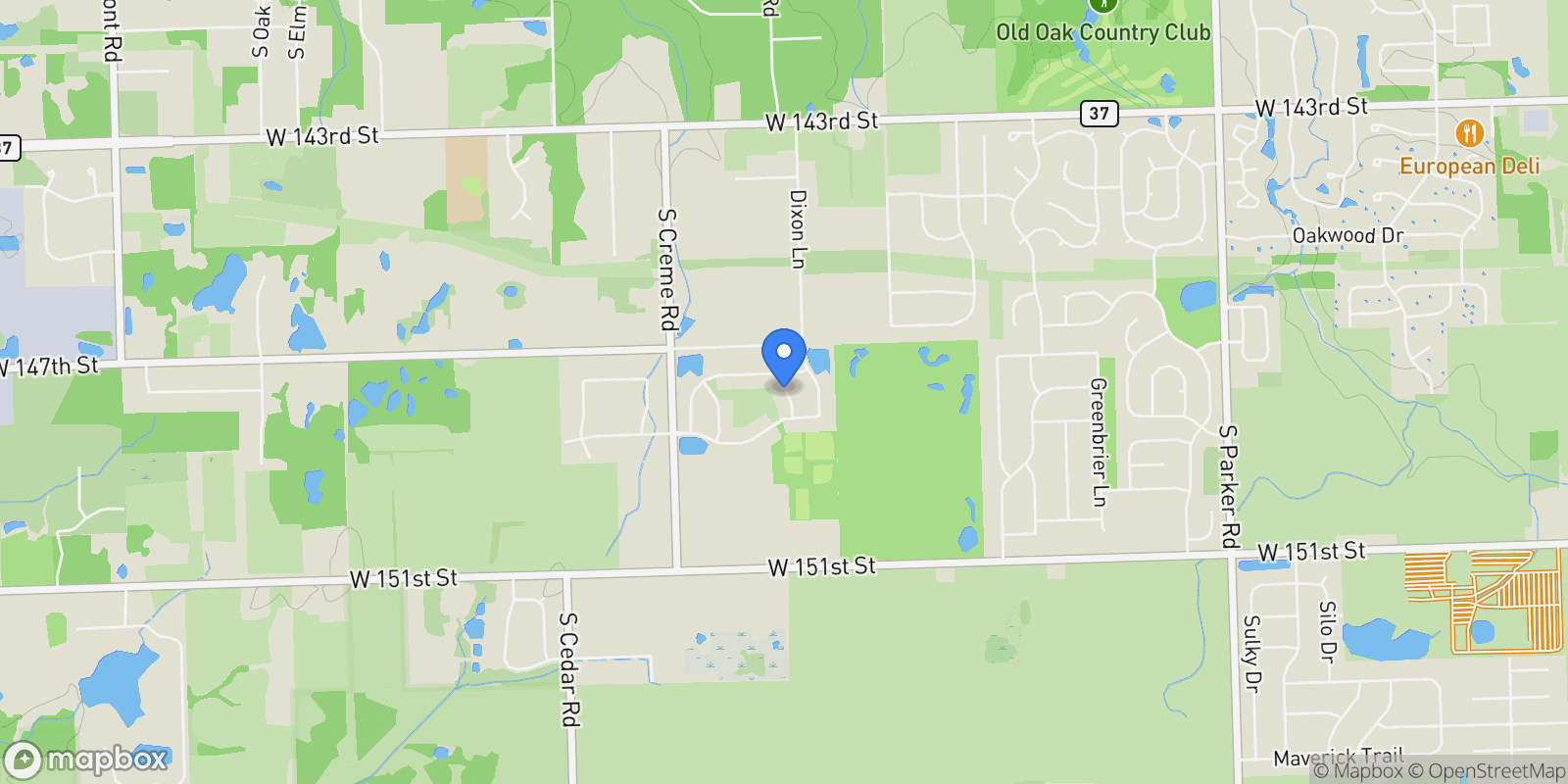 Map showing 14737 Ashborne Drive, Homer Glen, Illinois, United States.