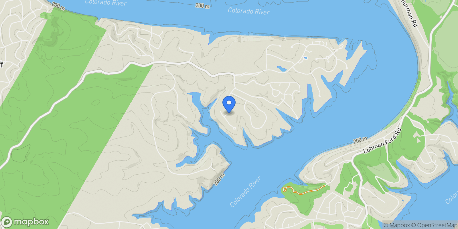 Map showing 707 Moonlight Bay Dr, Spicewood, Texas, United States.