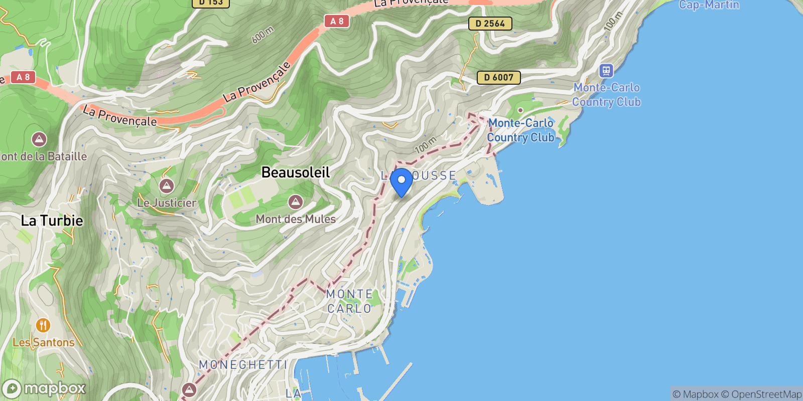 Map showing 16 Bd d'Italie, 98000 Monaco, Monaco, Monaco.