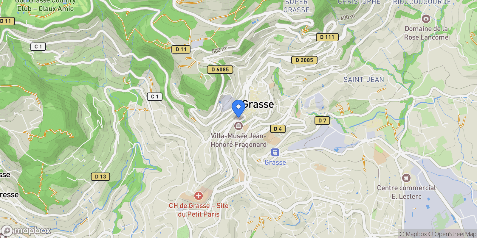 Map showing Provence Alpes Cote d'Azur, Grasse, Provence-Alpes-Côte d'Azur, France.