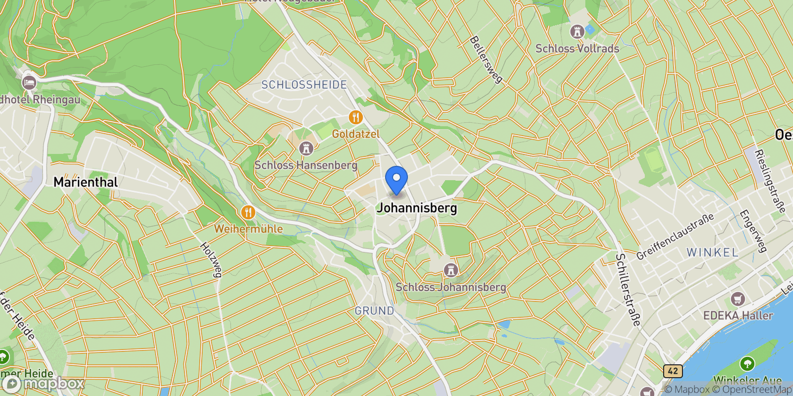 Map showing Geisenheim-Johannisberg, HE 65366, Geisenheim, Hessen, Germany.