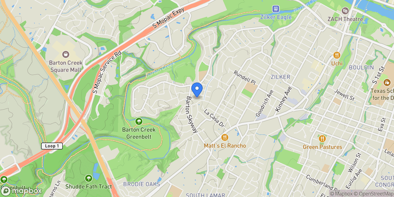 Map showing 2603 Rockingham Dr, Austin, Texas, United States.