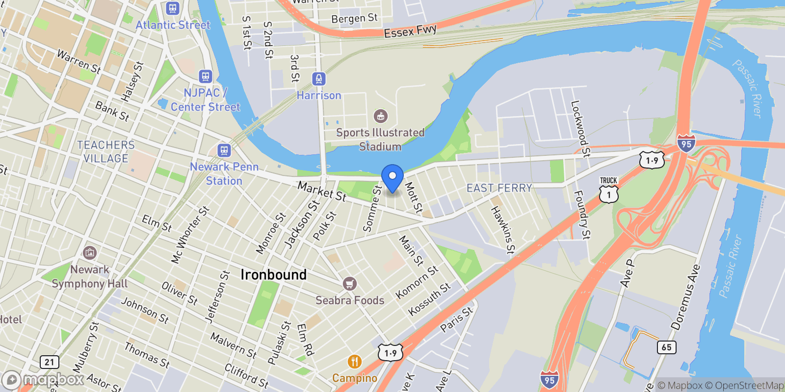 Map showing 31 Read, Newark, NJ 07105, Newark, New Jersey, United States.
