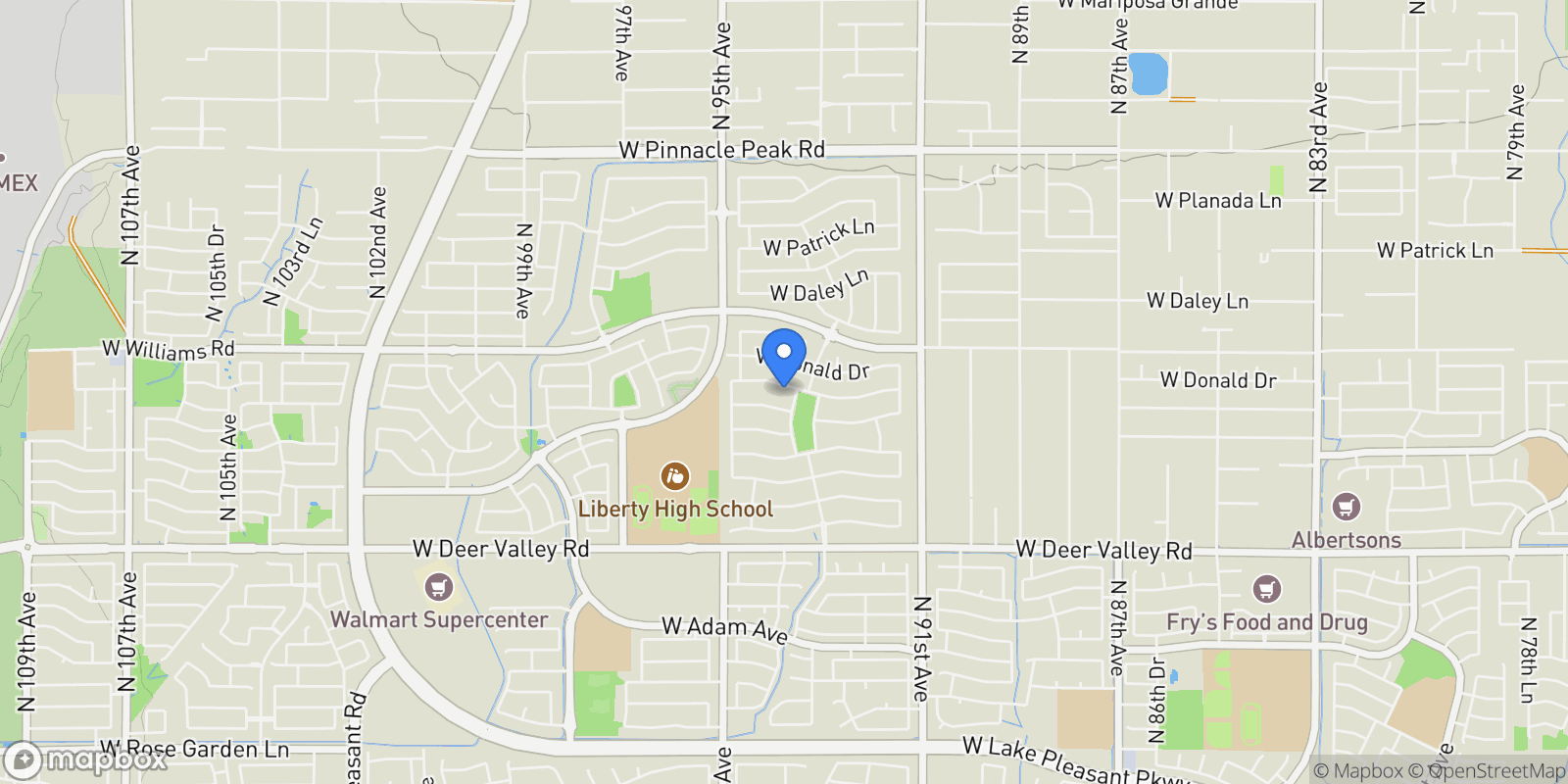 Map showing 9345 W ROBIN Lane, Peoria, AZ 85383, Peoria, Arizona, United States.