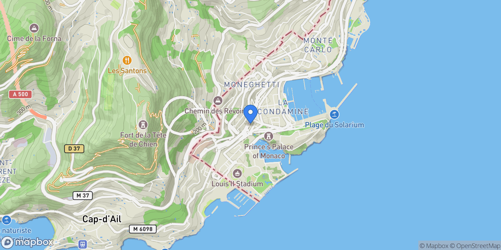 Map showing Monaco, Monaco.