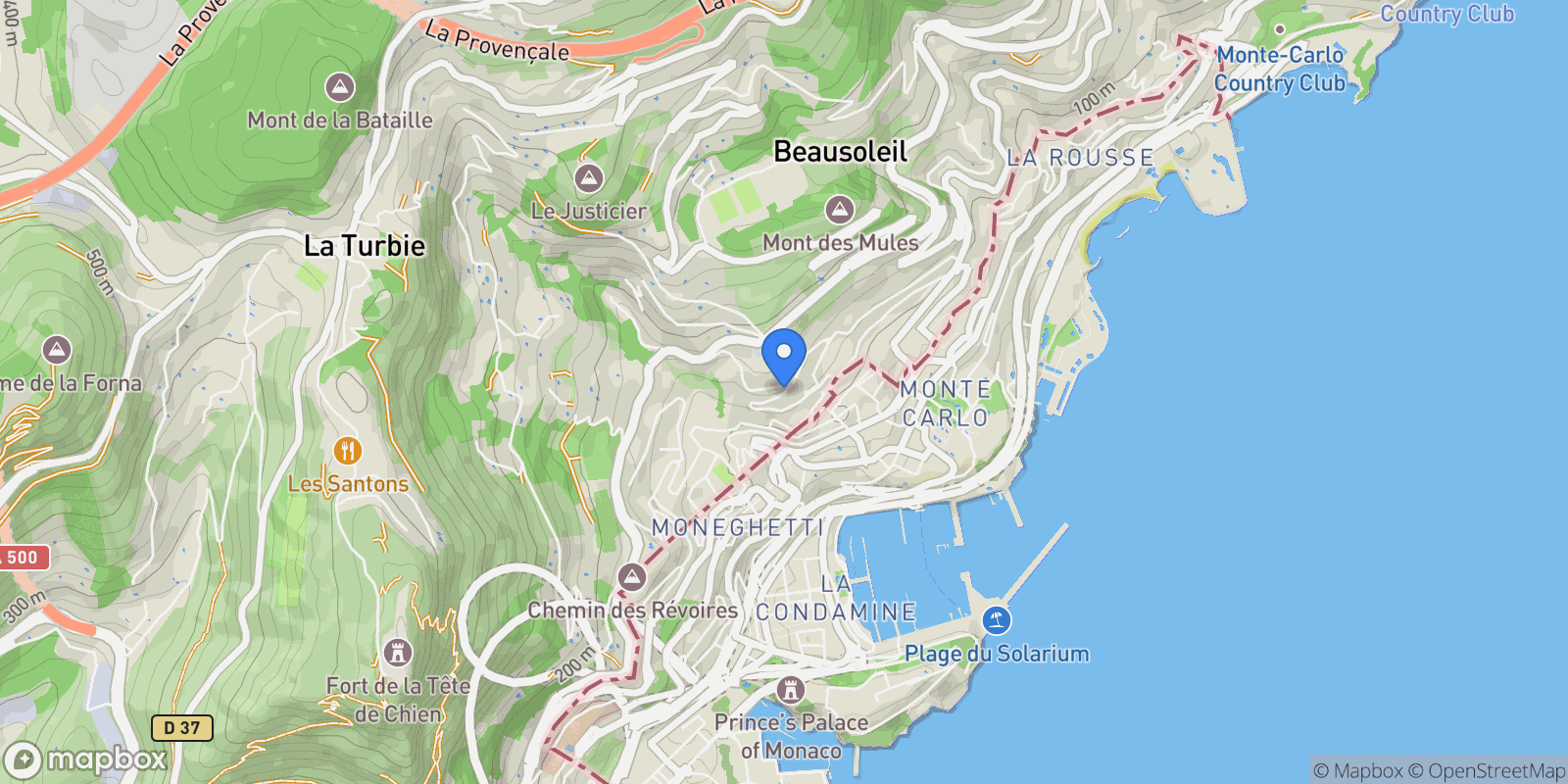 Map showing Monaco, Monaco.