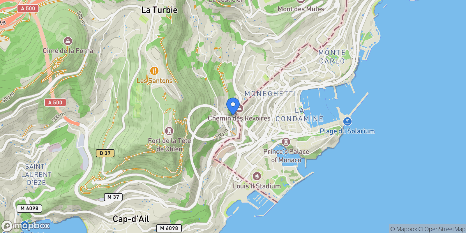 Map showing Monaco, Monaco.