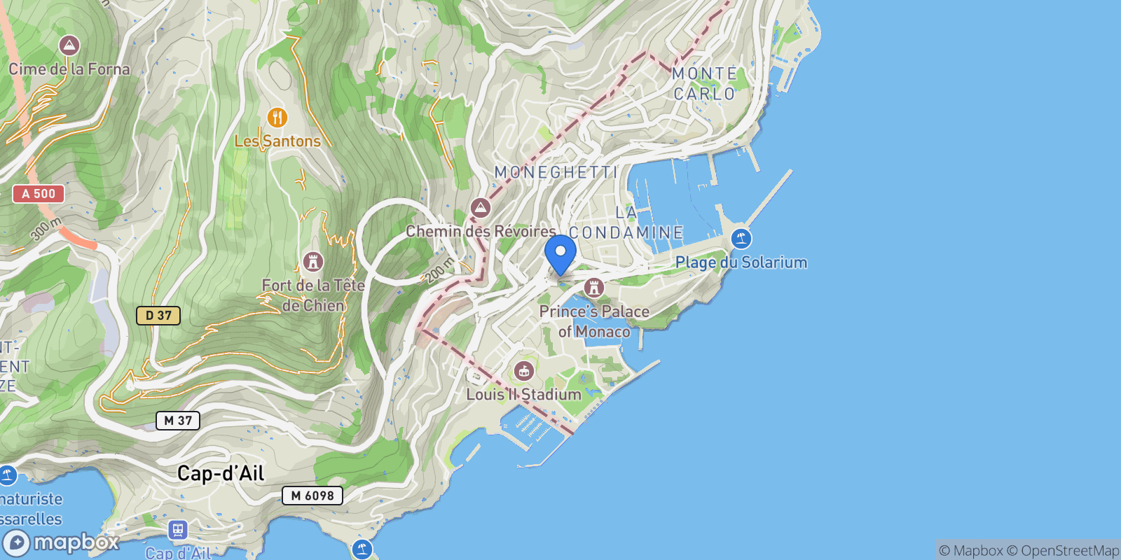 Map showing Monaco, Monaco.