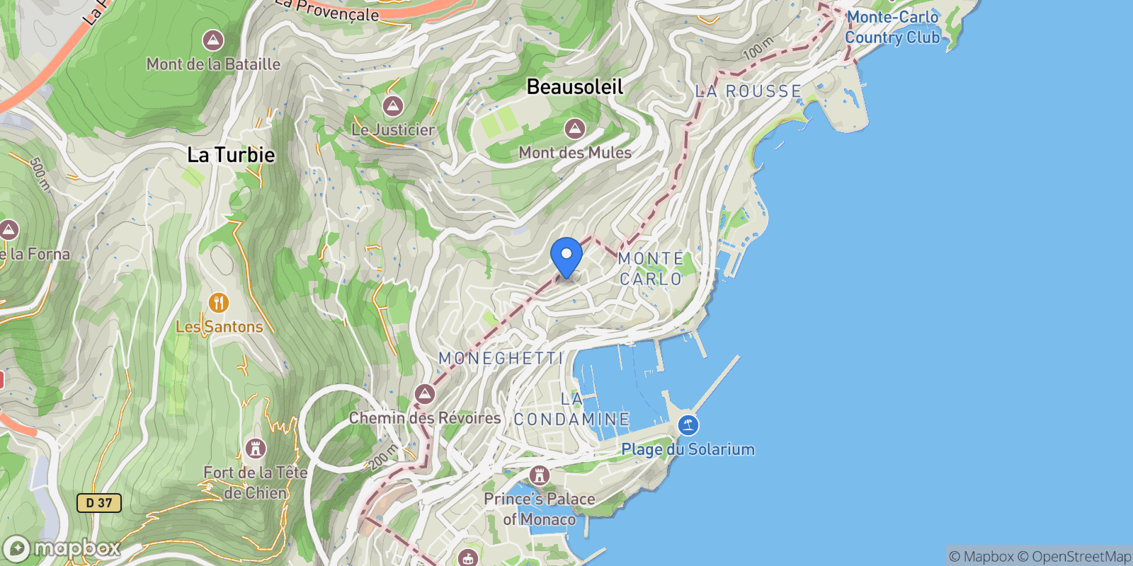 Map showing Monaco, Monaco.