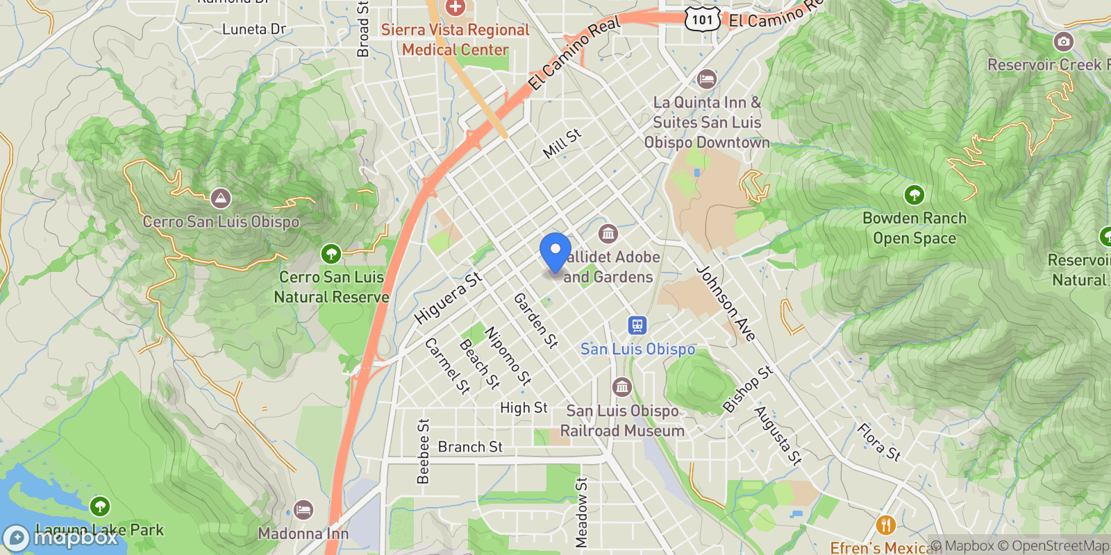 Map showing 1328 Morro Street Unit# 130, San Luis Obispo, CA 93401, San Luis Obispo, California, United States.