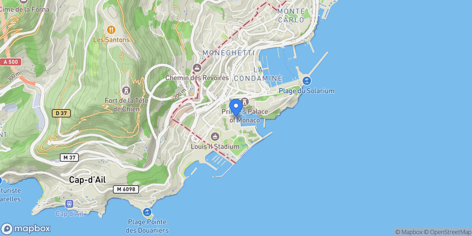 Map showing Monaco, Monaco.