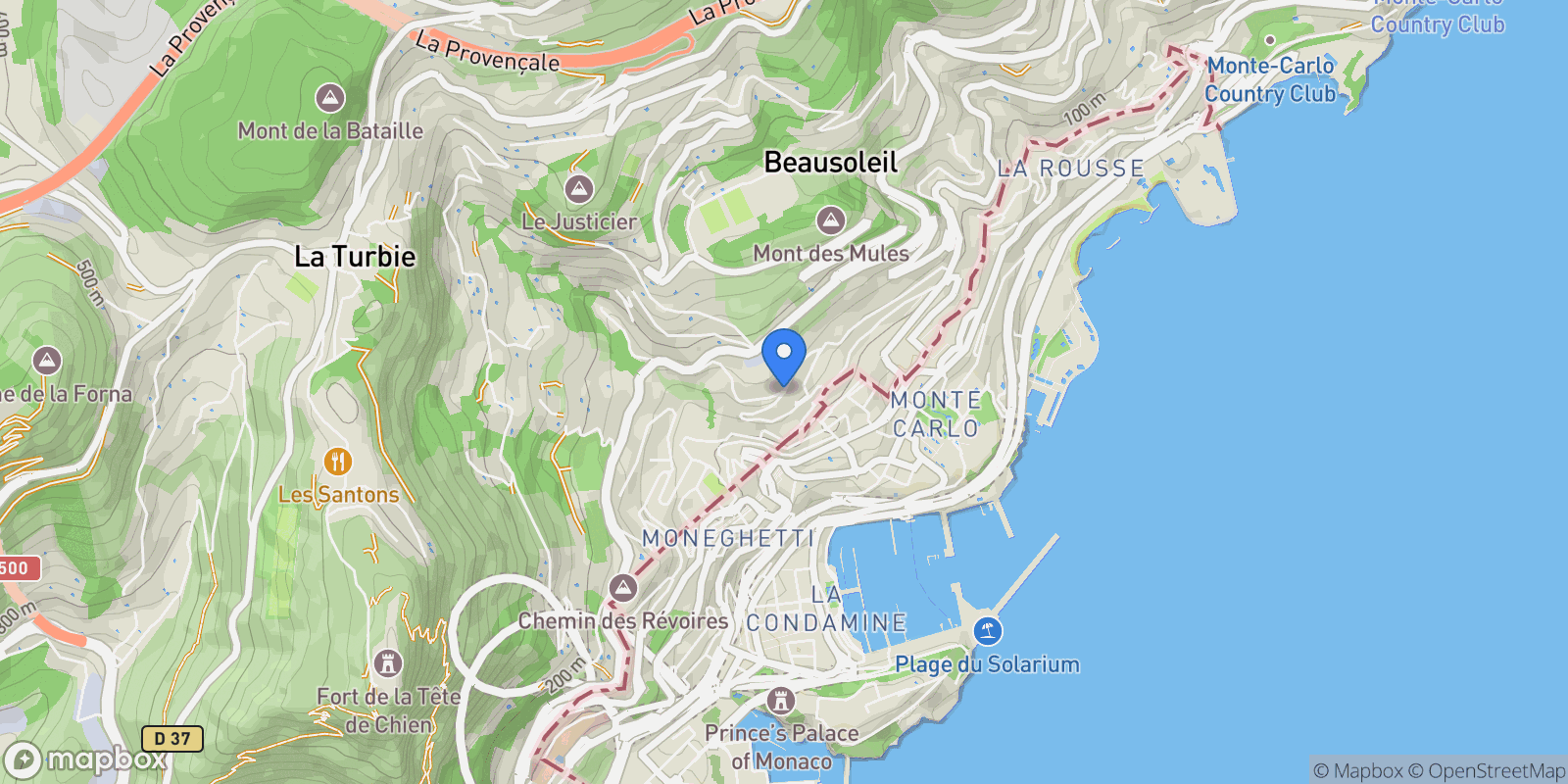 Map showing Monaco, Monaco.