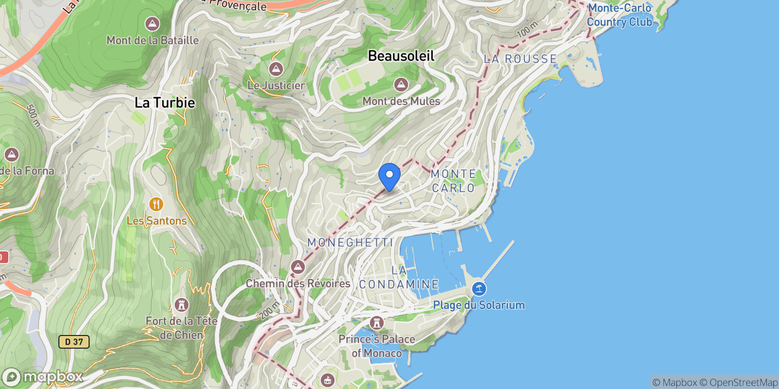 Map showing Monaco, Monaco.