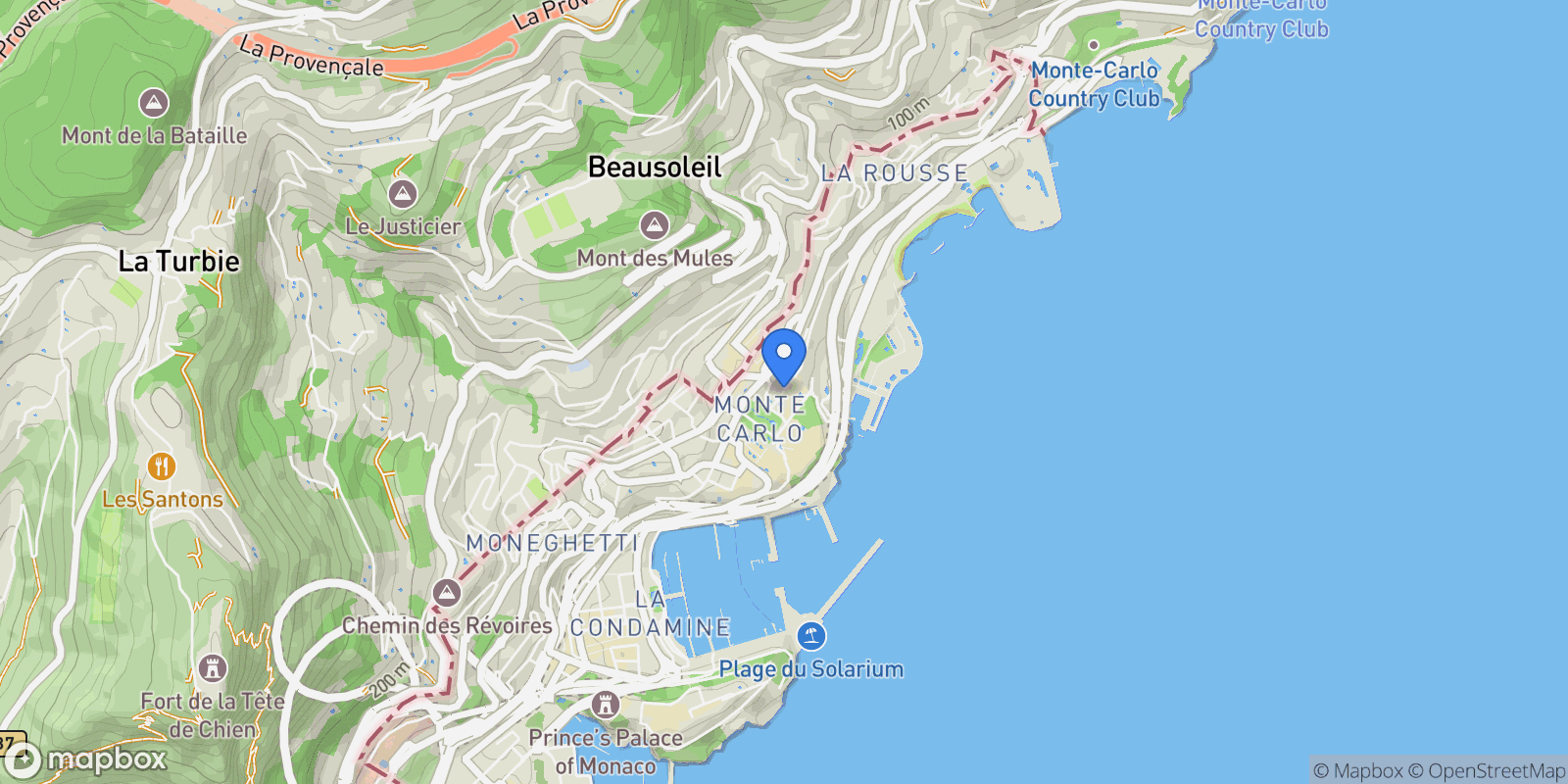 Map showing Monaco, Monaco.
