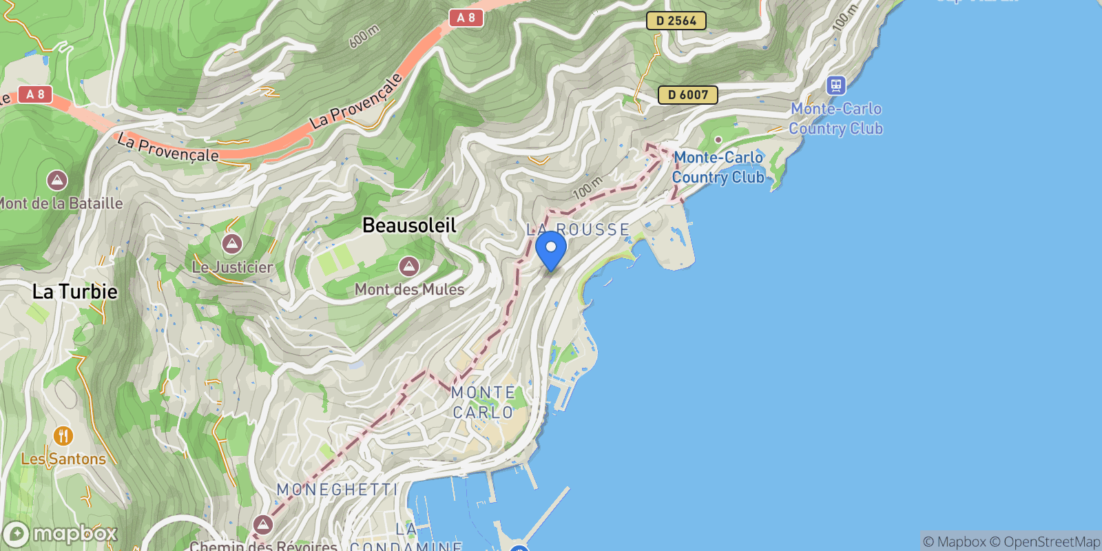 Map showing Monaco, Monaco.