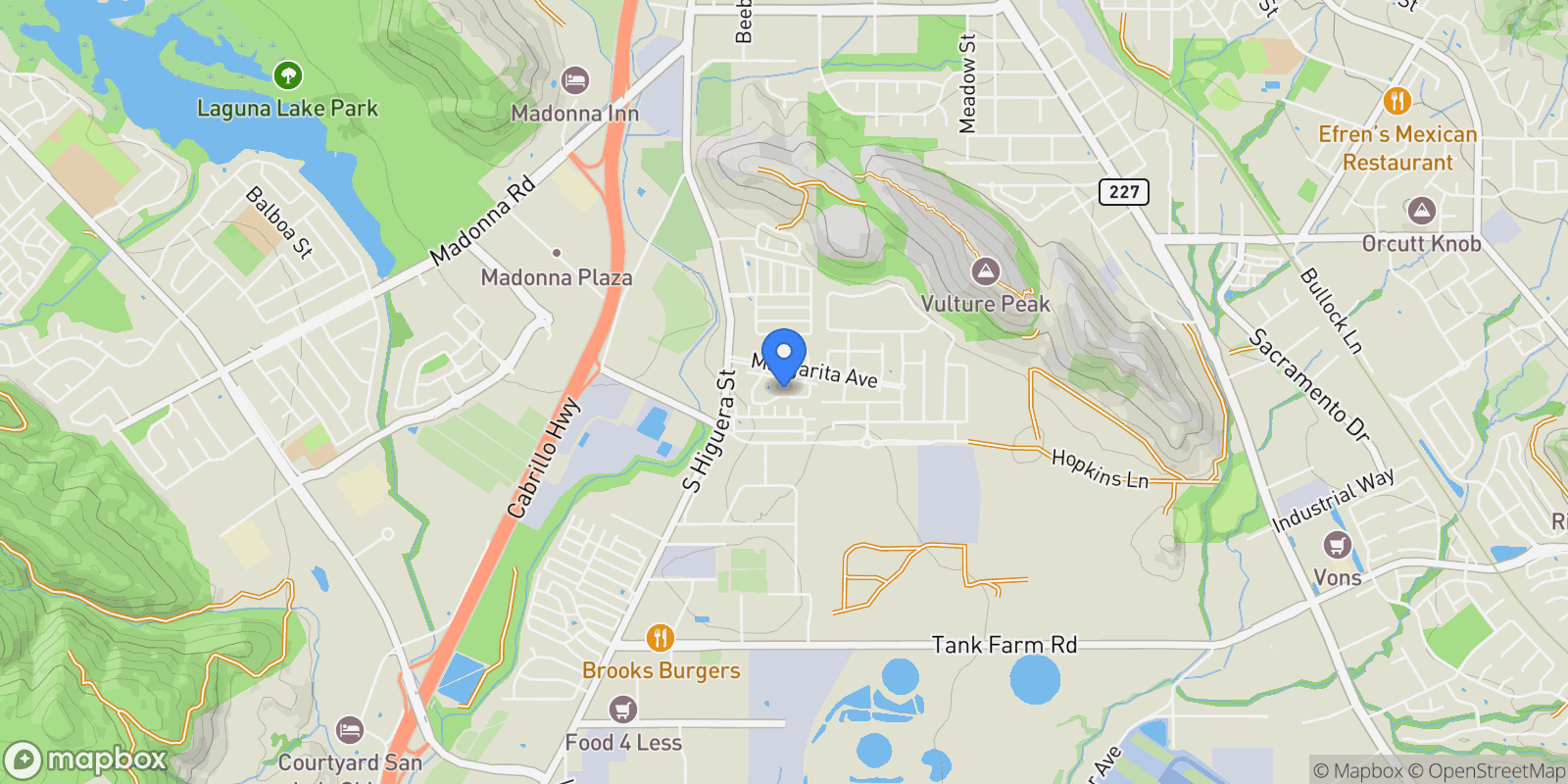 Map showing 234 Via La Paz , San Luis Obispo, CA 93401, San Luis Obispo, California, United States.