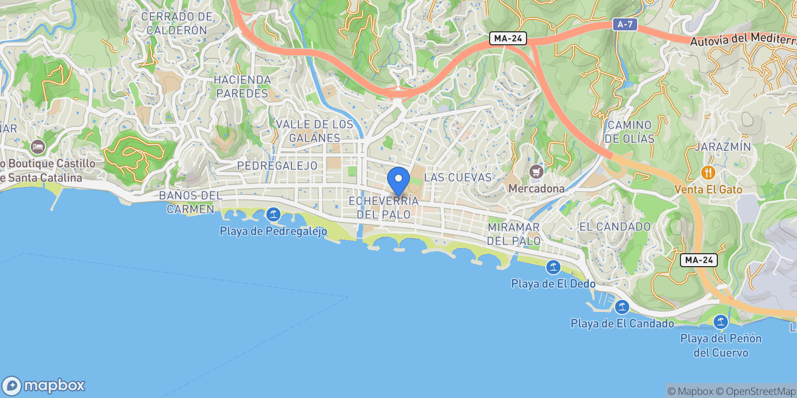 Map showing Málaga Este, Málaga, Este, Malaga, Spain.
