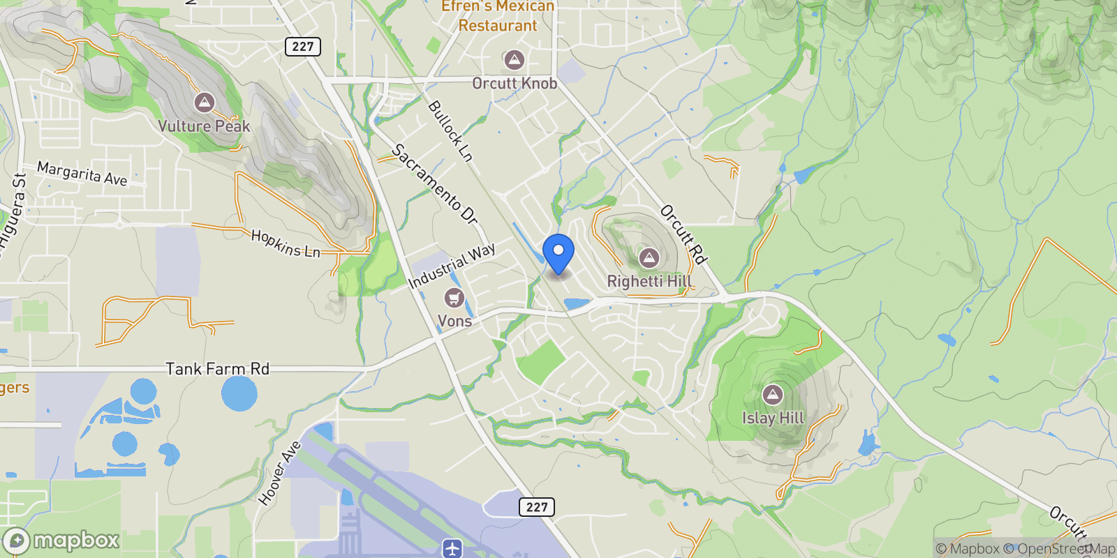 Map showing 1032 Twin Creek Road , San Luis Obispo, CA 93401, San Luis Obispo, California, United States.