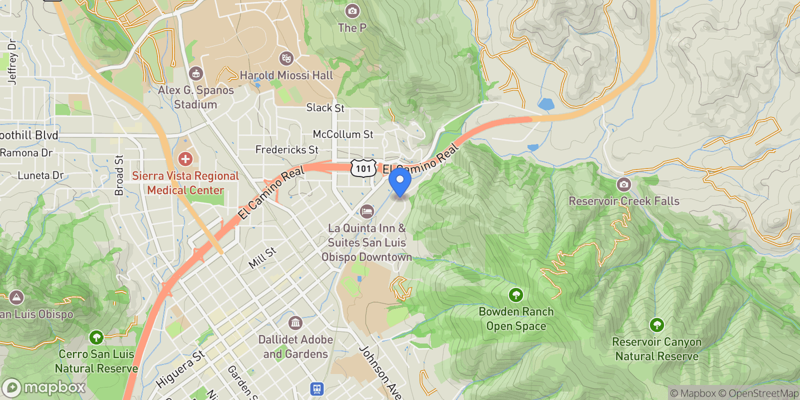 Map showing 1987 Corralitos Drive, San Luis Obispo, CA 93401, San Luis Obispo, California, United States.