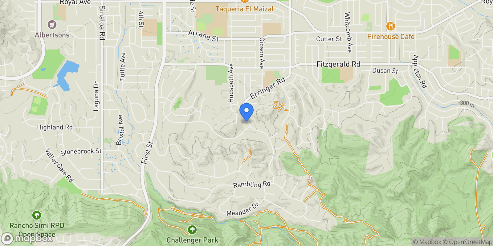 Map showing 1724 Sunnydale, Simi Valley, California, United States.