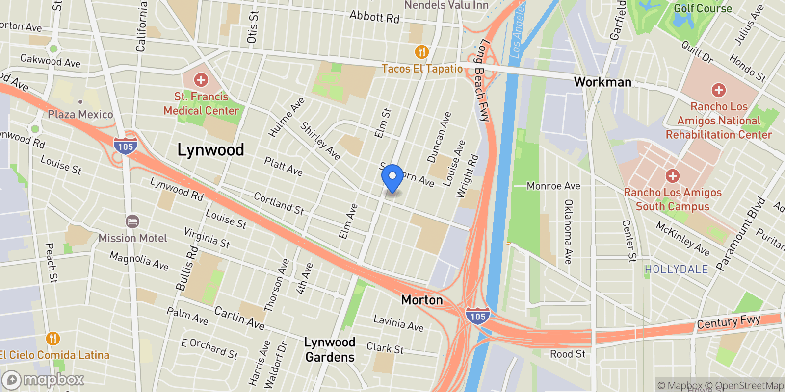 Map showing 11363 Virginia Ave, Lynwood, CA 90262, Lynwood, California, United States.