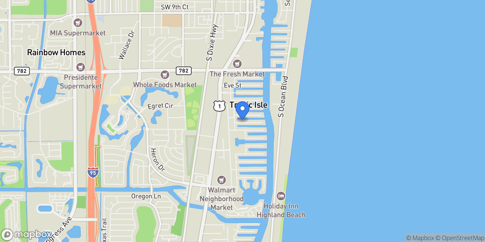 Map showing 925 Cypress Drive, Delray Beach, Florida, United States.