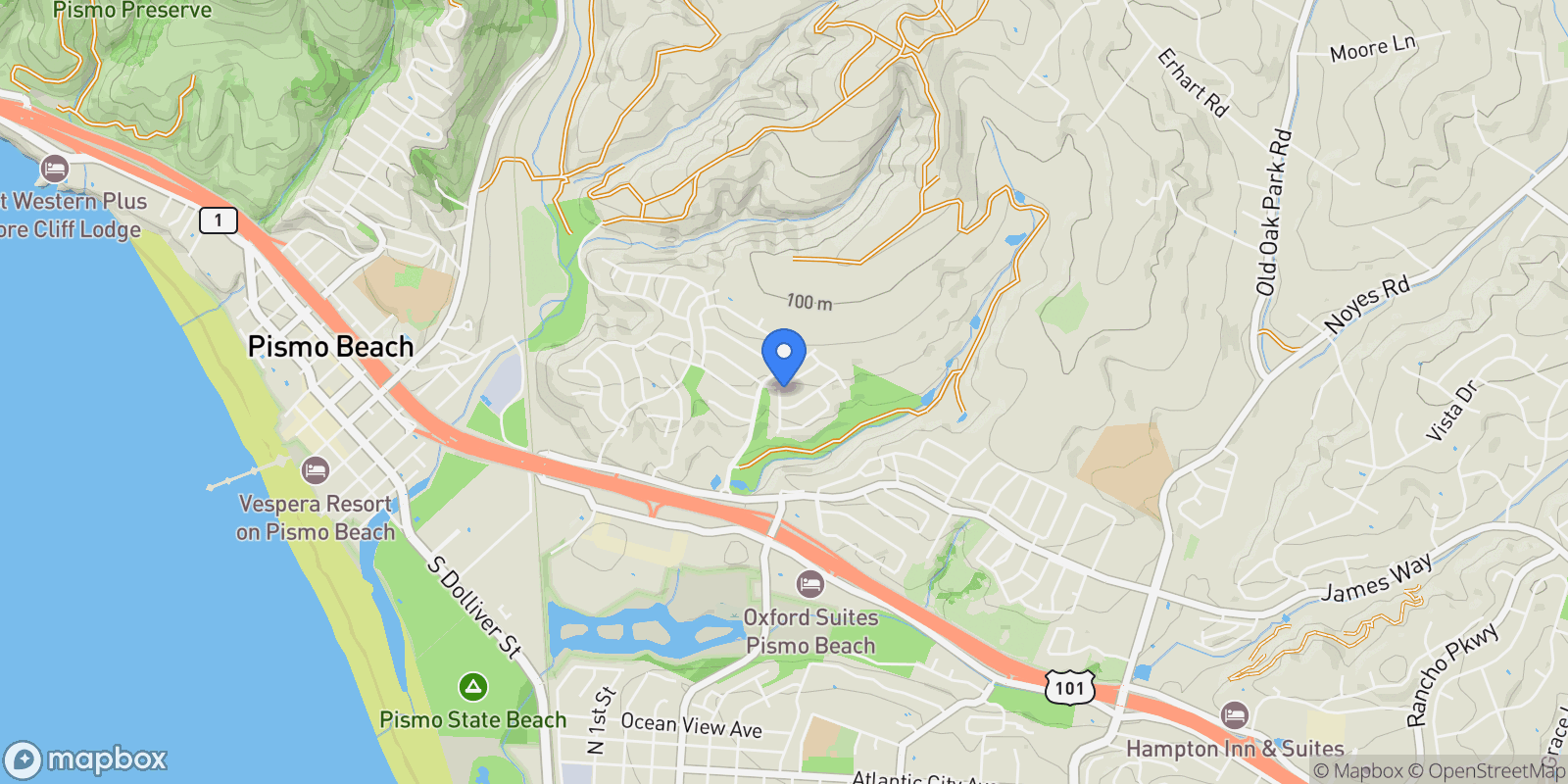 Map showing 45 La Gaviota , Pismo Beach, CA 93449, Pismo Beach, California, United States.