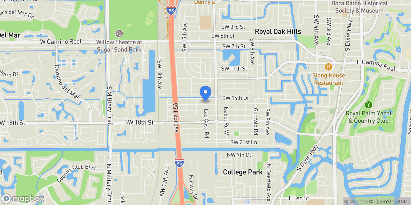 Map showing 1301 SW 15th Street , Boca Raton, FL 33486, Boca Raton, Florida, United States.