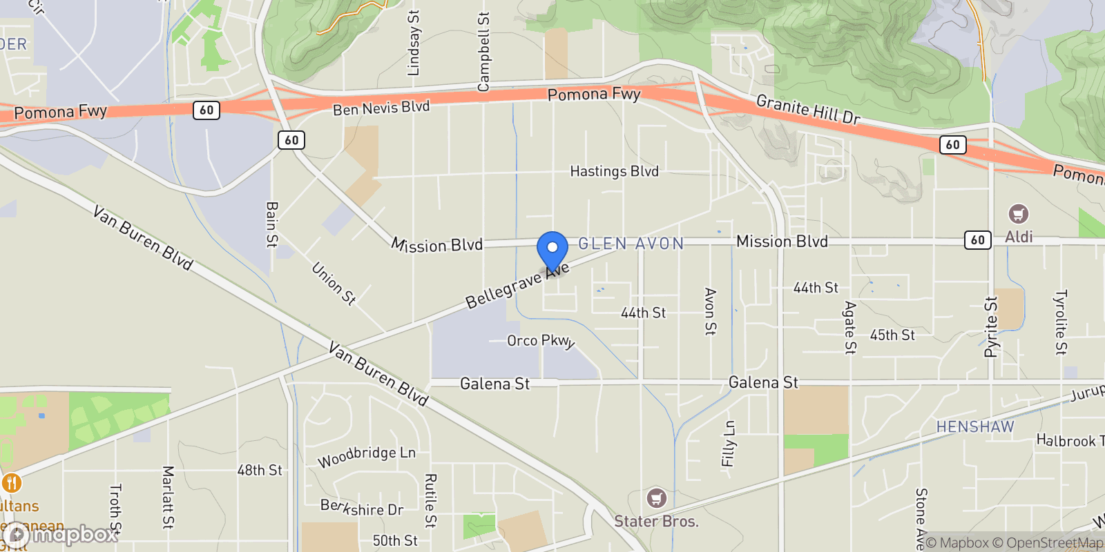 Map showing 4311 Glenroy Court, Riverside, CA 92509, Riverside, California, United States.