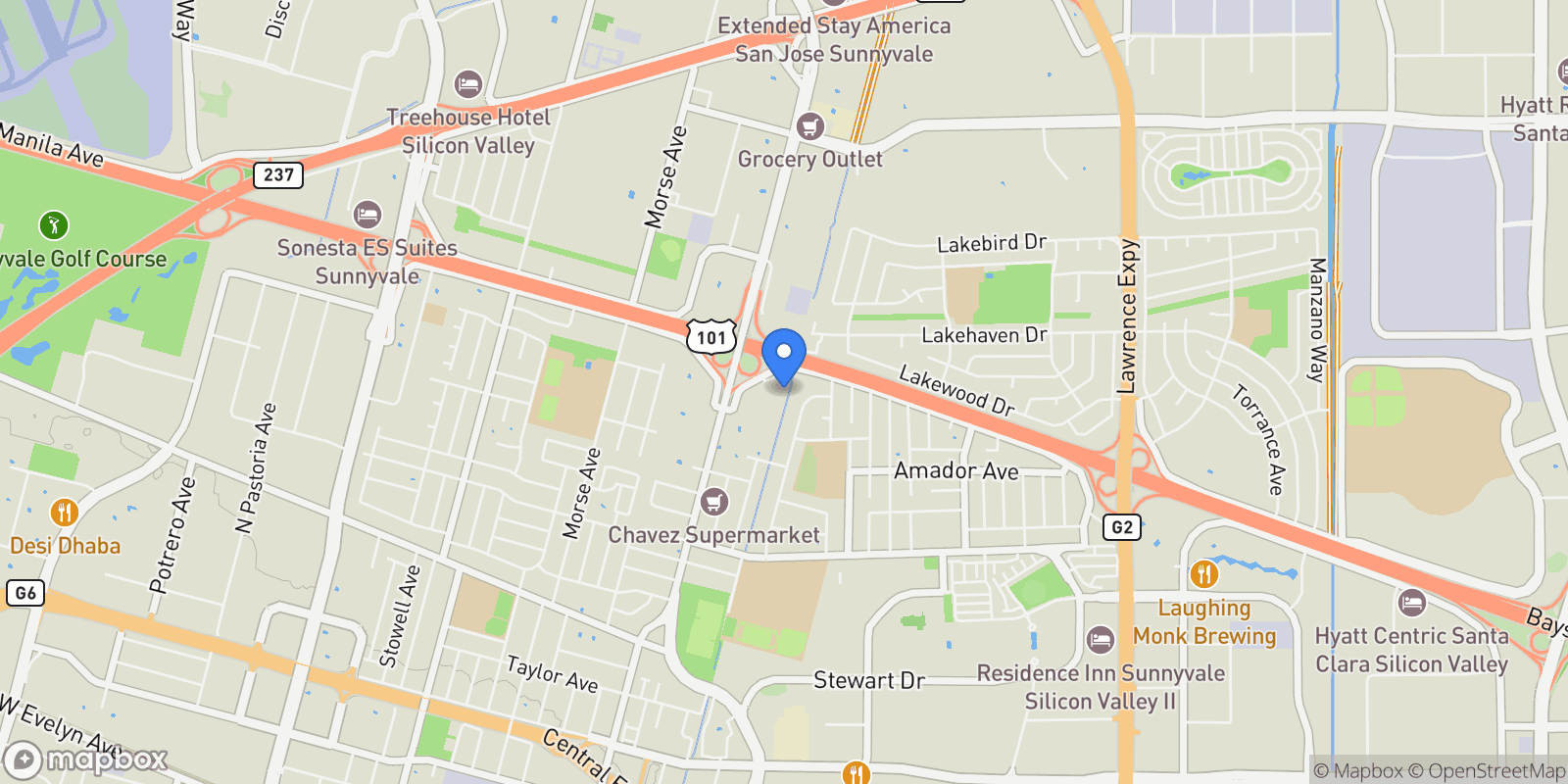 Map showing 646 S Ahwanee Terrace, Sunnyvale, California, United States.