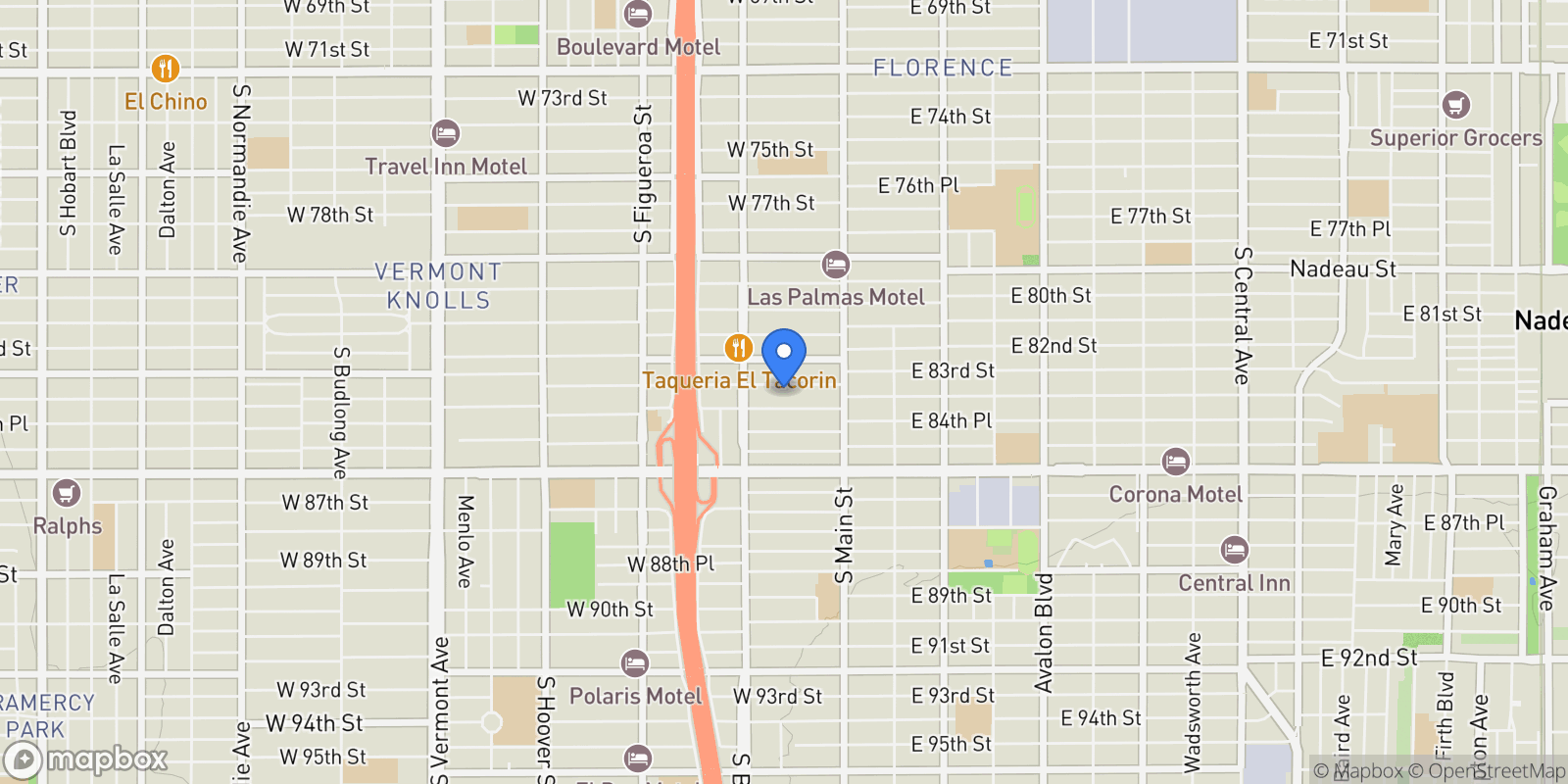 Map showing 212 W 84th St, Los Angeles, CA 90003, Los Angeles, California, United States.