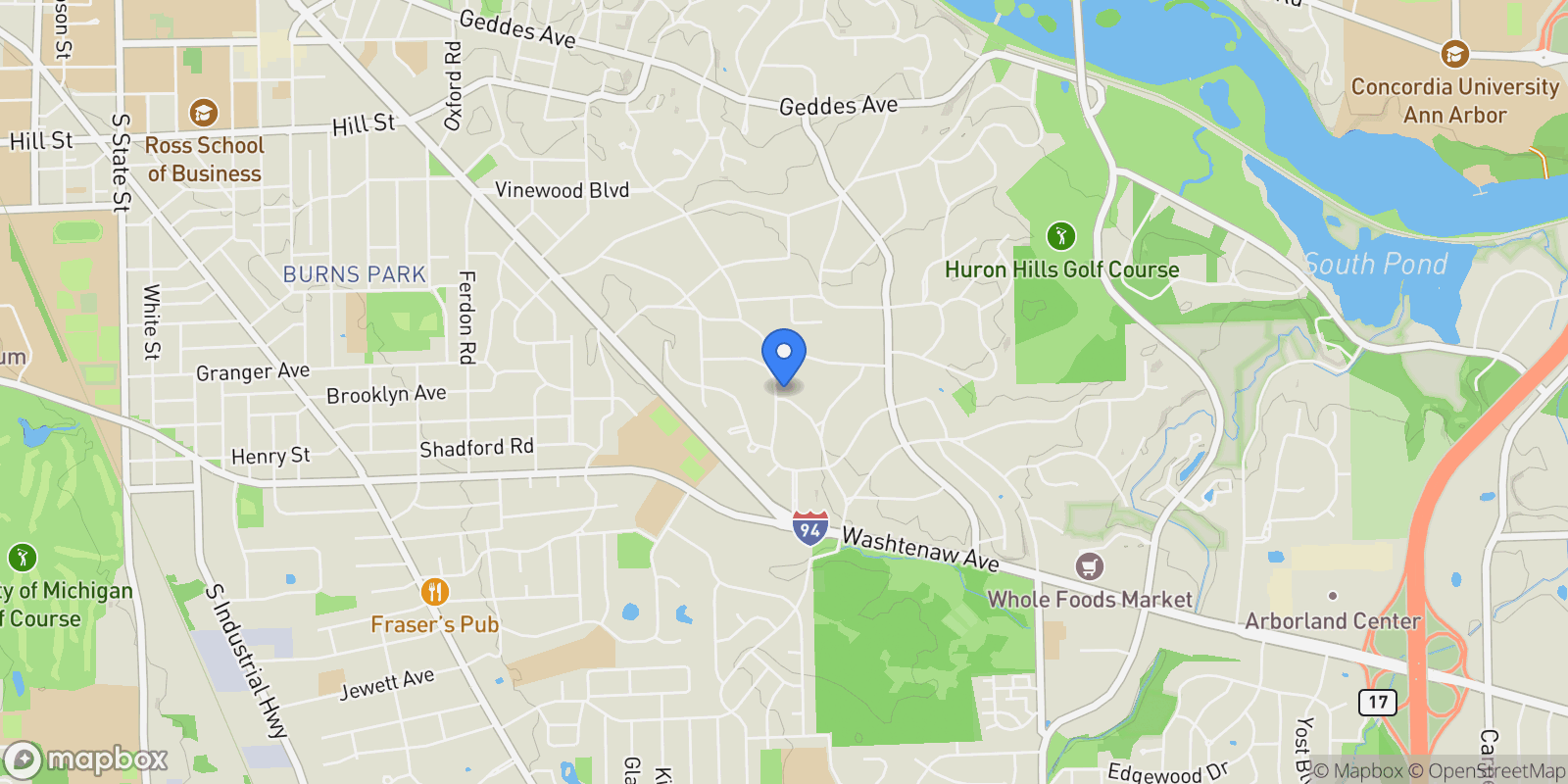 Map showing 2427 Londonderry Road, Ann Arbor, MI, 48104, USA, Ann Arbor, Michigan, United States.