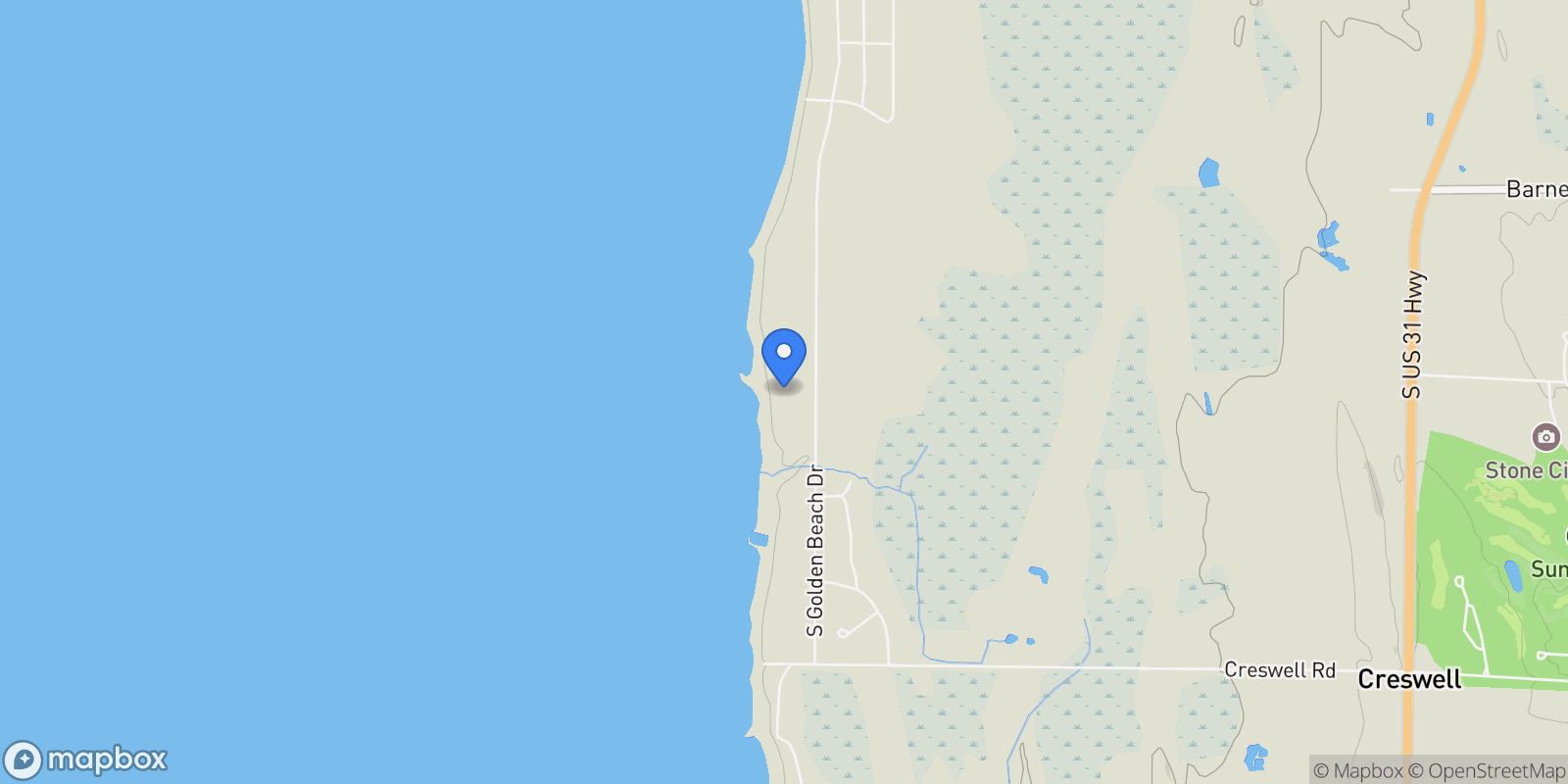 Map showing 410 S Golden Beach Drive, #404 S GOLD, Kewadin, MI, 49648, USA, Elk Rapids, Michigan, United States.