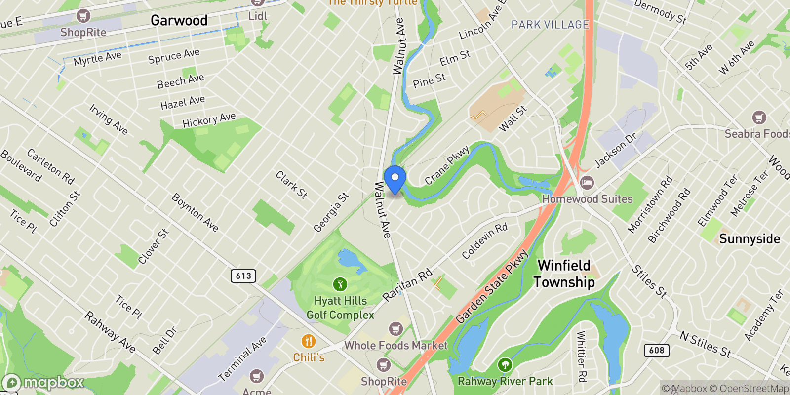 Map showing 10 Alan O Kell Pl, Cranford Twp., NJ 07016, Cranford, New Jersey, United States.