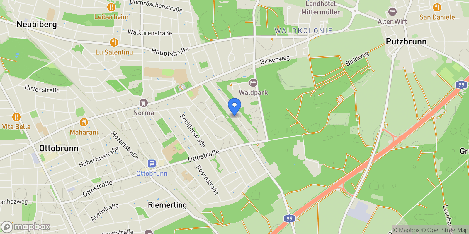 Map showing Spitzwegstr., Ottobrunn, Bavaria, Germany.