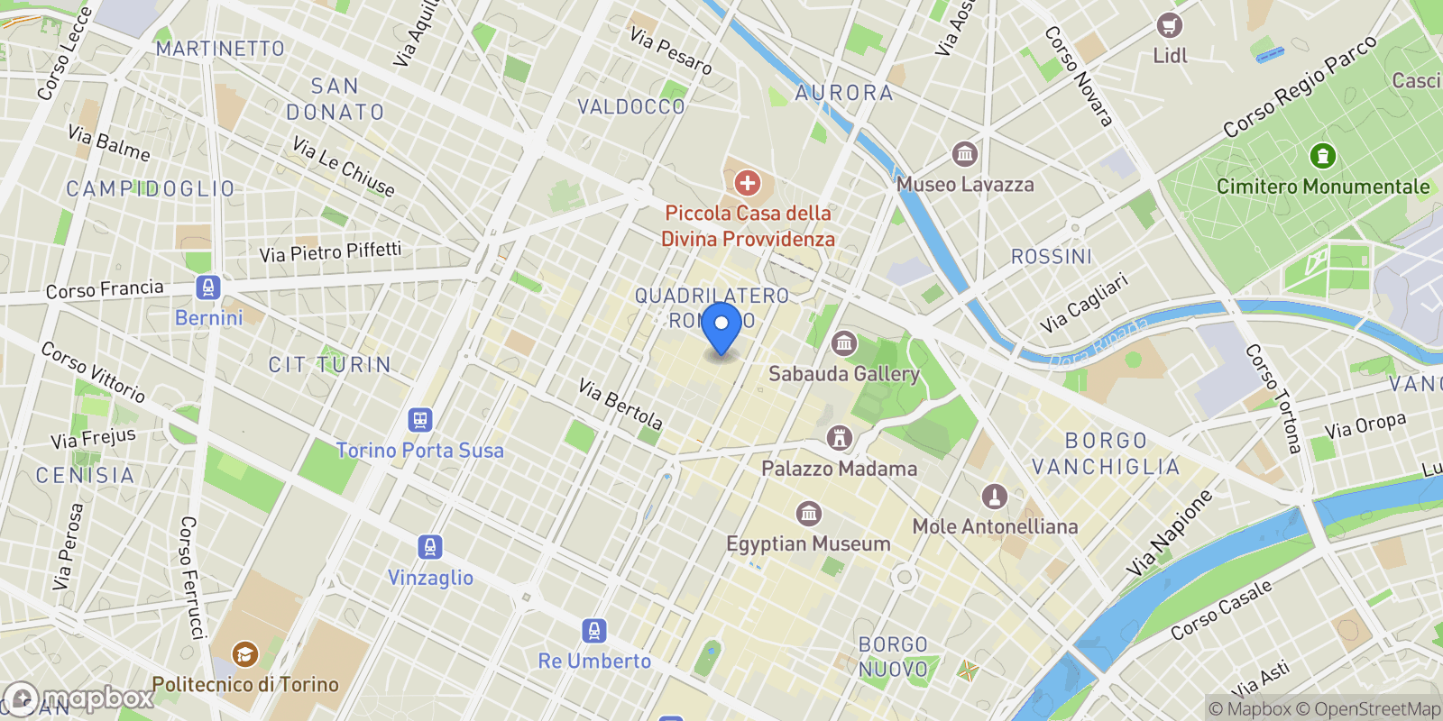 Map showing Via Bellezia, Turin, Piedmont, Italy.