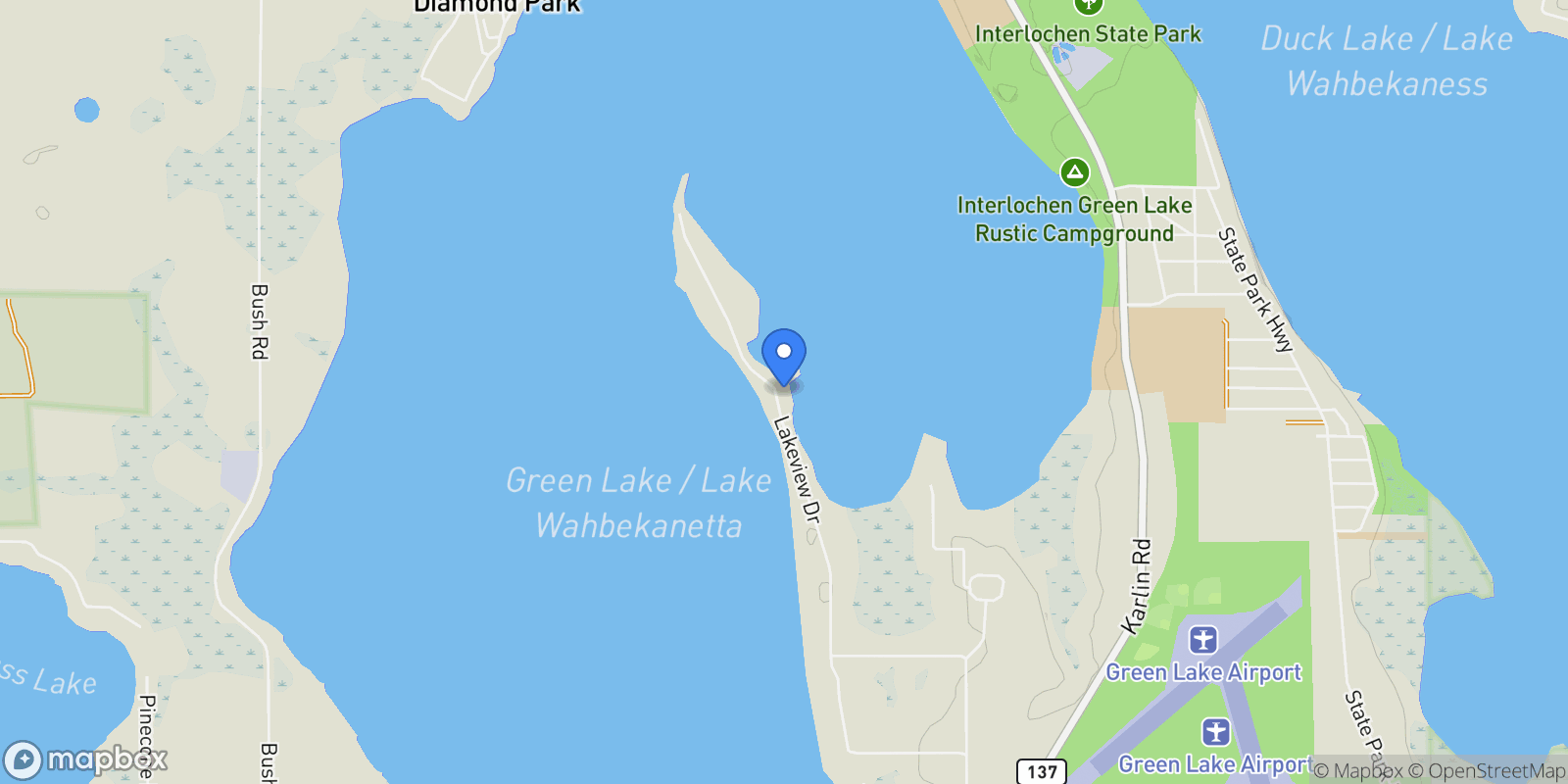 Map showing 4923 Lakeview Drive, Interlochen, MI, 49643, USA, Interlochen, Michigan, United States.