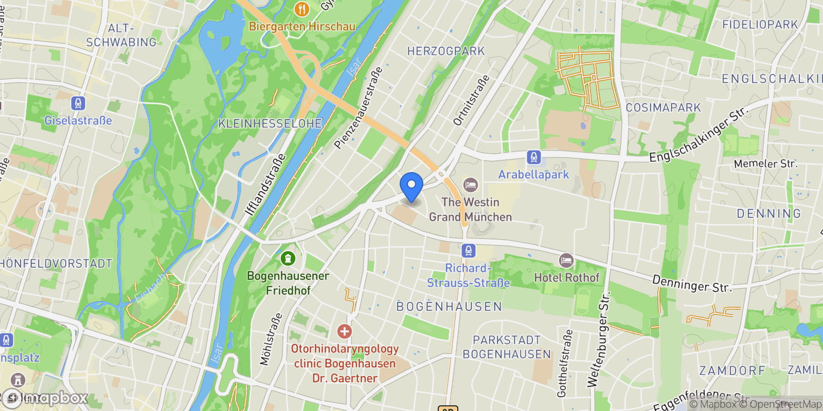 Map showing Gebelestr., Munich, Bavaria, Germany.