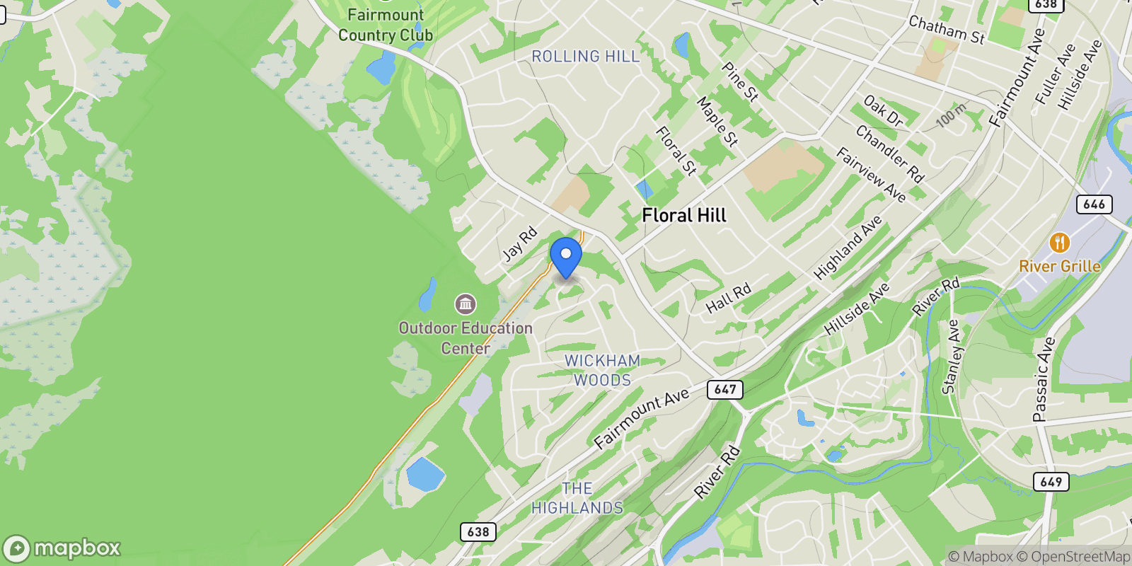 Map showing 70 Hampton Rd, Chatham Twp., NJ 07928, Chatham Township, New Jersey, United States.