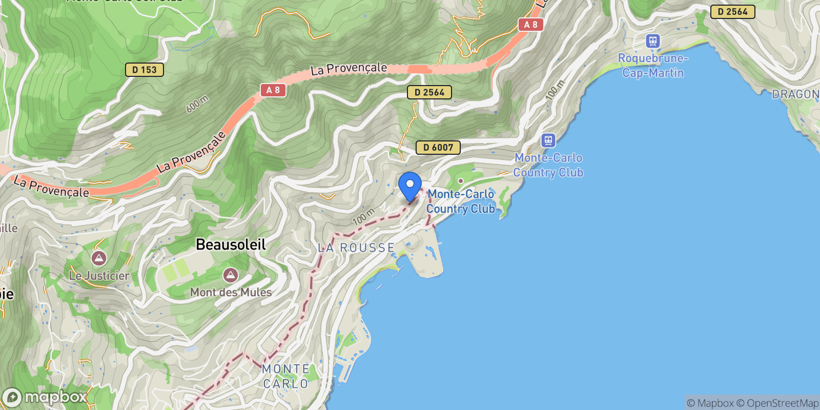 Map showing Chateau d'Azur, Monaco, Monaco.
