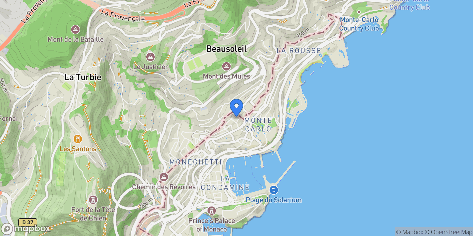 Map showing Le Millefiori - Monte Carlo, Monaco, Monaco.