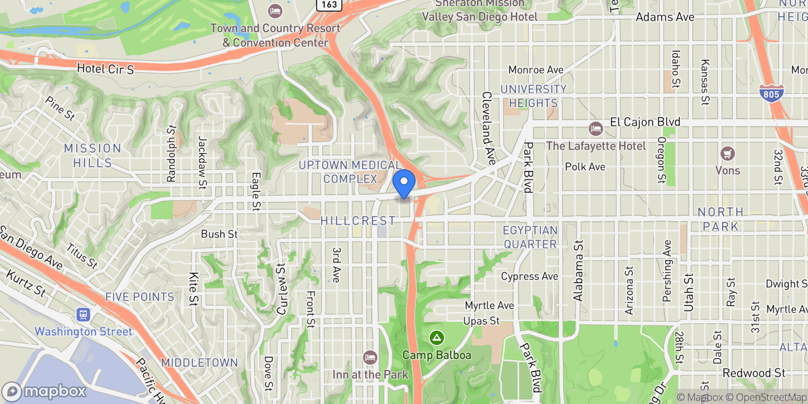 Map showing 3967-3977 8th, San Diego, California, United States.