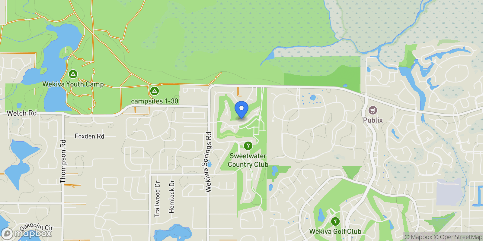 Map showing 2515 Sweetwater Country Club Drive, Apopka, FL 32712, Apopka, Florida, United States.