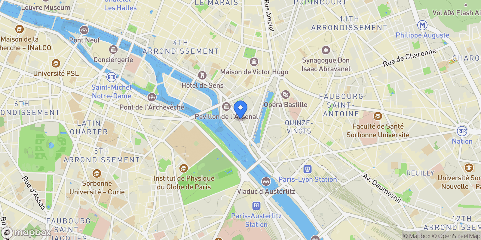 Map showing Boulevard Morland, Paris, Île-de-France, France.