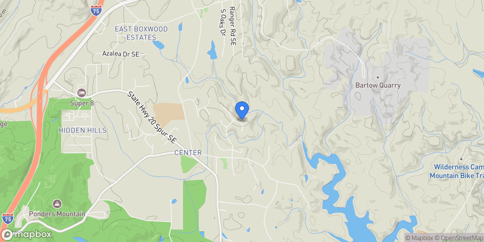 Map showing Cartersville, Georgia, United States.