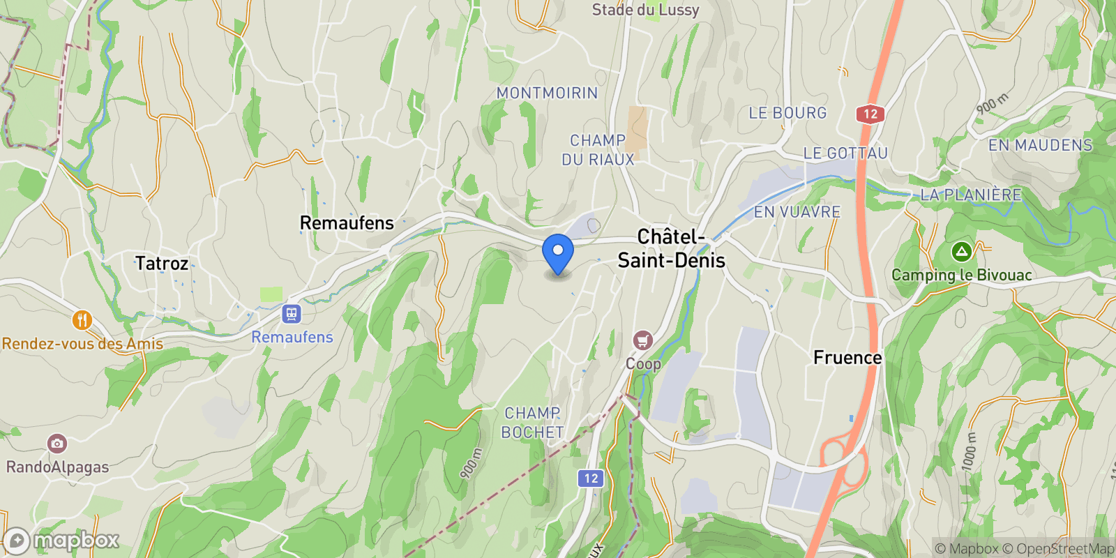 Map showing Châtel-Saint-Denis, Fribourg, Switzerland.